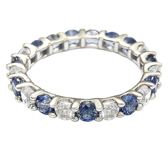 Suzy Levain Elegant Silver and Blue Gemstone Women's Ring